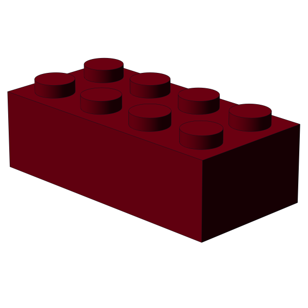 500 pcs 2x4 brick, Dark Red | 500x No. 3001 Bricks 2x4 Dark Red