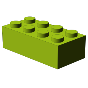 Brix 500 pcs 2x4 brick, Lime | 500x No. 3001  BRICK 2X4, Bright Yellowish Green