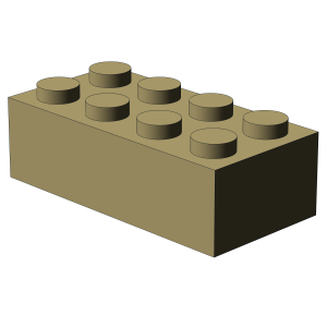 Brix 500 pcs 2x4 brick, Tan