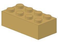 Brix 500 pcs 2x4 brick, Dark Tan | 500x No. 3001  BRICK 2X4, Sand Yellow
