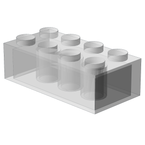 Brix 500 pcs 2x4 brick, Trans Clear