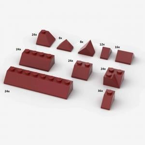 Brix 200 pcs, Roof Slopes, mixed, Dark Red