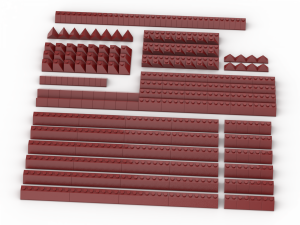 Brix 200 pcs, Roof Slopes, mixed, Dark Red