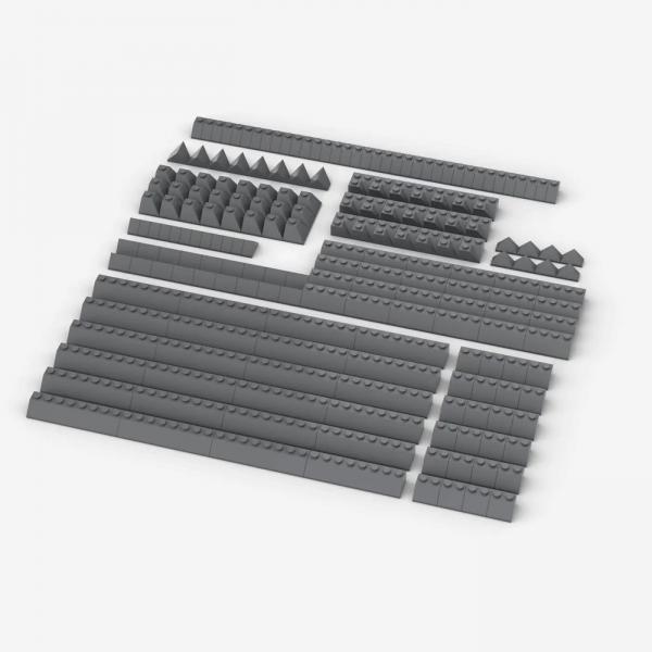Brix 200 pcs, Roof Slopes, mixed, Dark Bluish Grey