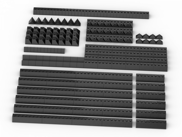 Brix 200 pcs, Roof Slopes, mixed, Black