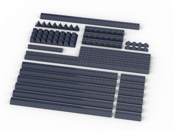 Brix 200 pcs, Roof Slopes, mixed, Dark Blue