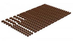 Brix 200 pcs, 1wide bricks, mixed, Reddish Brown