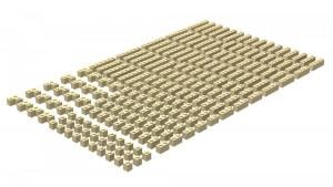 Brix 200 pcs, 1wide bricks, mixed, Tan