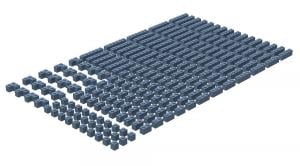 Brix 200 pcs, 1wide bricks, mixed, Sand Blue