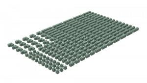 Brix 200 pcs, 1wide bricks, mixed, Sand Green