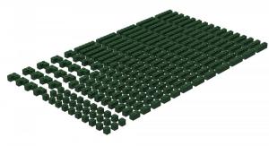 Brix 200 pcs, 1wide bricks, mixed, Dark Green