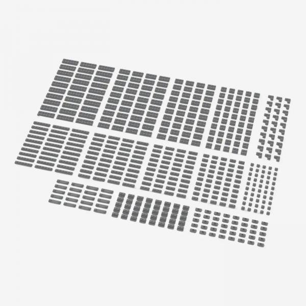 Brix Small Plates, mixed, Light Bluish Gray