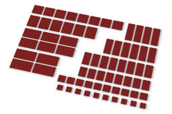 Brix Große Plates, gemischt, rot