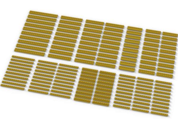 Brix Long Plates, mixed, Yellow