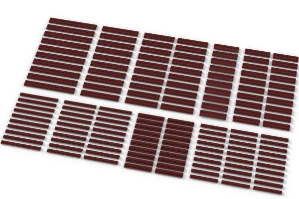 Brix Long Plates, mixed, Dark Red