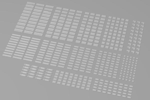 Brix Kleine Plates, gemischt, transparent (Trans Clear)