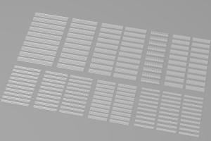 Lange Plates, gemischt, transparent (Trans Clear)