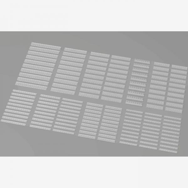 Brix Lange Plates, gemischt, transparent (Trans Clear)