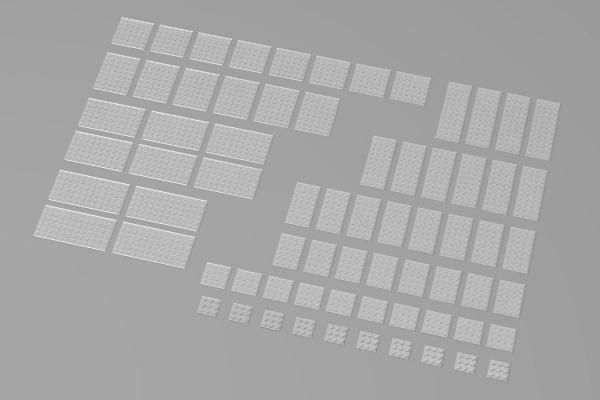 Brix Große Plates, gemischt, transparent (Trans Clear)