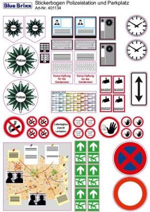 sticker sheet Police station and parking lot