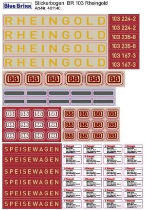 Stickerbogen Bahn BR 103 Rheingold