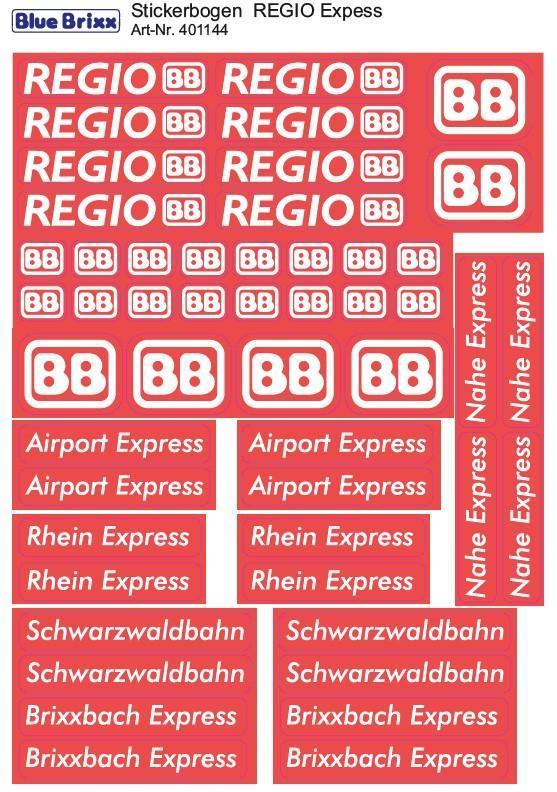 Stickerbogen REGIO Express