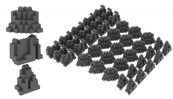 Brix 40 pcs Rock set, Dark Bluish Gray