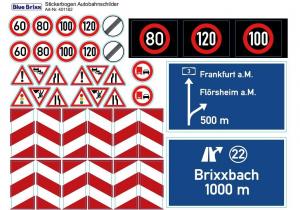 Stickerbogen Autobahnschilder