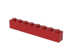 500 pcs 1x8 brick, Red