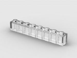 Brix 500 pcs 1x8 brick, Trans Clear