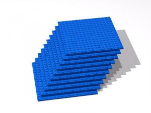 Brix 10 Stück, 16x16 Plate, blau