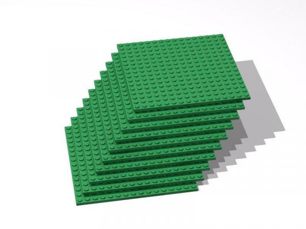 Brix 10 pcs 16x16 Plate, Green