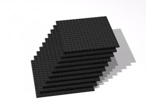 Brix 10 Stück, 16x16 Plate, schwarz