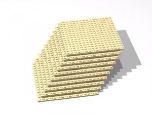 Brix 10 pcs 16x16 Plate, Tan