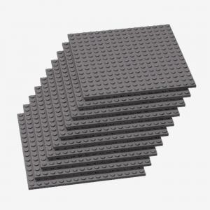 Brix 10 pcs 16x16 Plate, Dark Bluish Gray