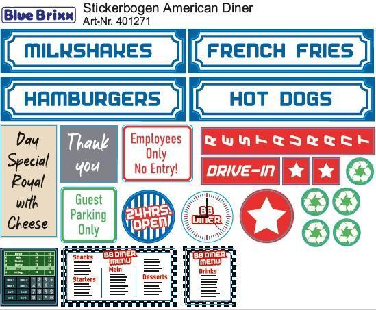 Sticker sheet American Diner