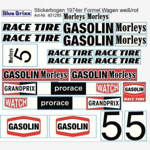 Sticker sheet 1974 Formula Racer white/red