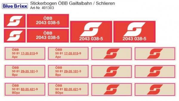 Stickerbogen ÖBB Gailtalbahn / Schlieren
