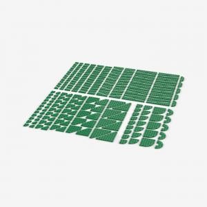 Wedge Plates, mixed, green
