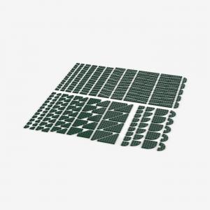 Wedge Plates, mixed, dark green