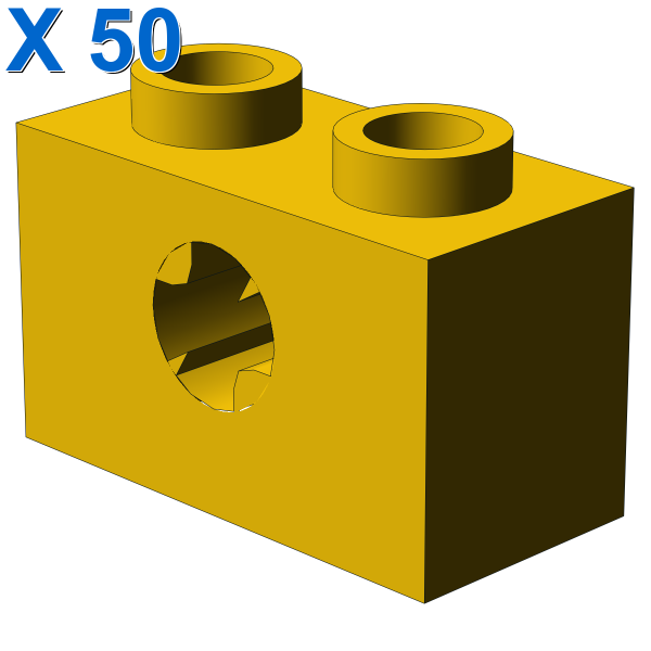 BRICK 1X2 WITH CROSS HOLE X 50