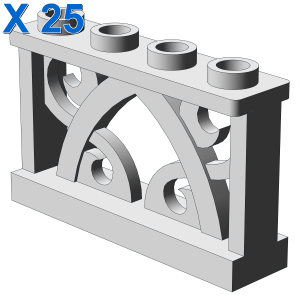 IRON FENCE 1X4X2 W/ 4 STUDS X 25