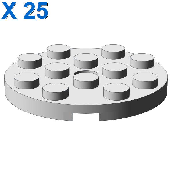 PLATE 4X4 ROUND W. SNAP X 25