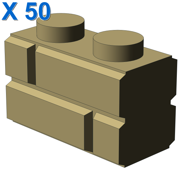 Profile brick 1x2 single gro. X 50