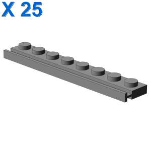 PLATE 1X8 WITH RAIL X 25