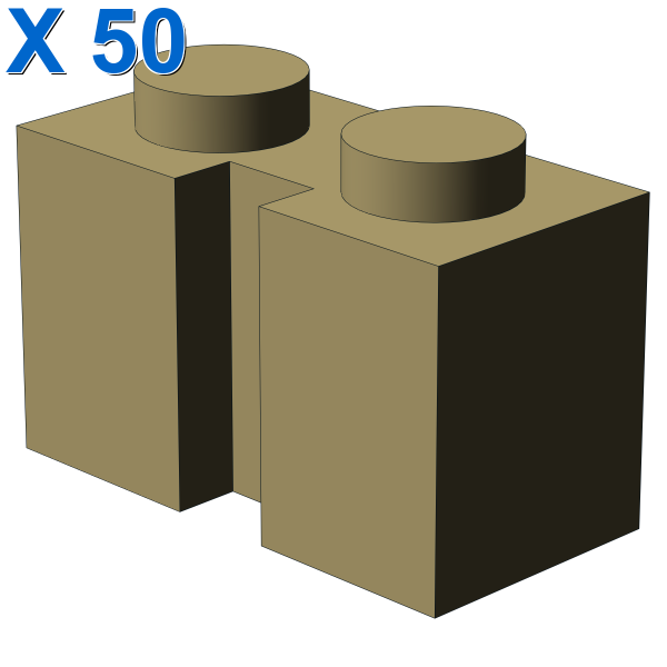 BRICK 1X2 W. GROOVE X 50