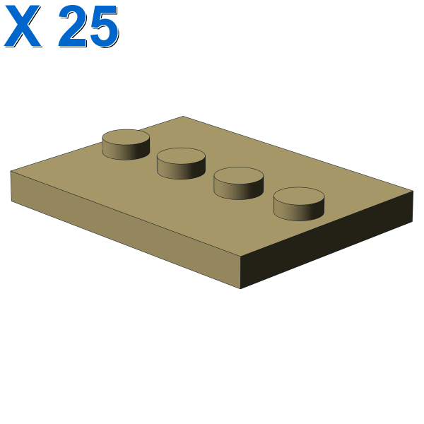 PLATE 3X4 WITH 4 KNOBS X 25