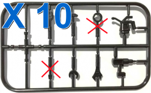 Toolset 7 pcs, without srewdriver (504621) and closed wrench (504255) X 10