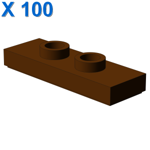 Modified 1 x 3 with 2 Studs (Double Jumper) X 100