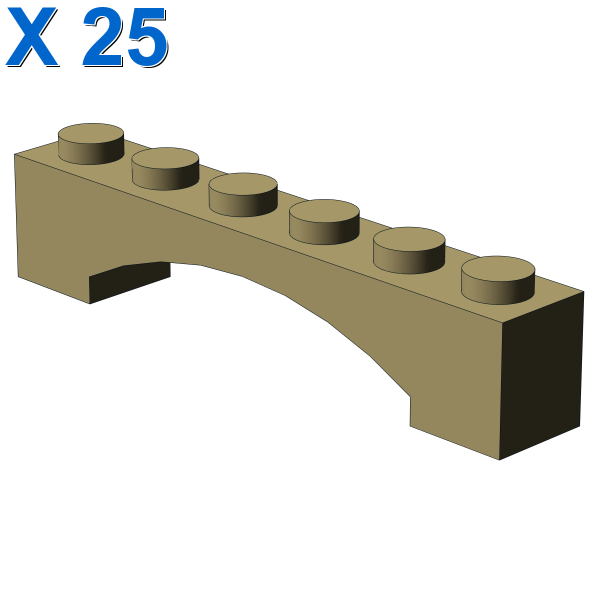 BRICK 1X6 W/INSIDE BOW X 25